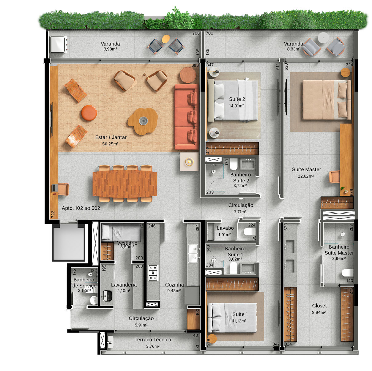 214m²