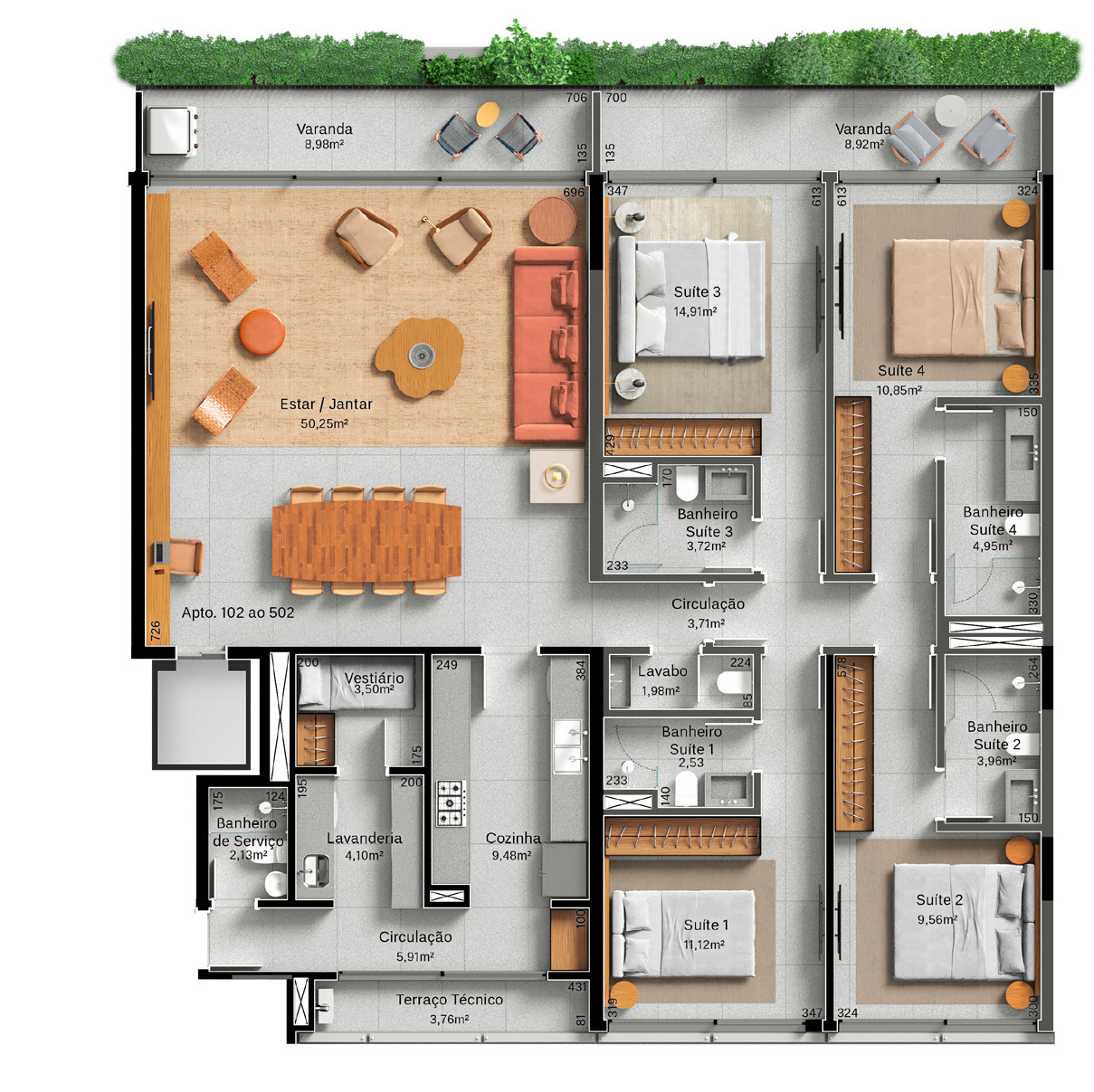 214m²
