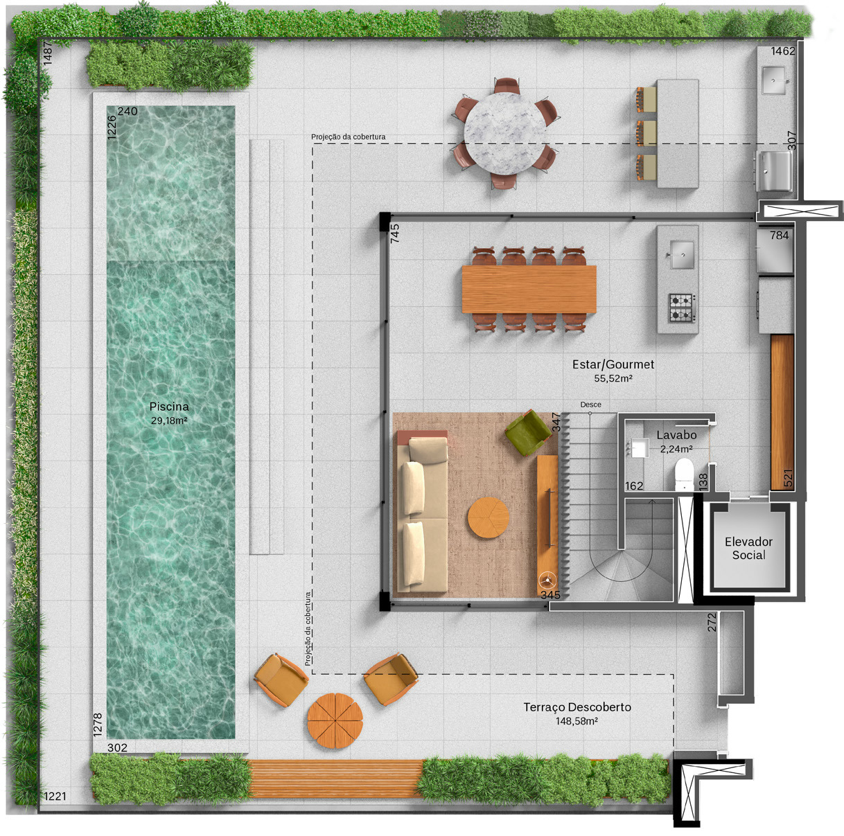 459m²