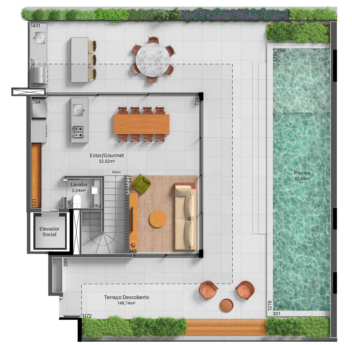 428m²